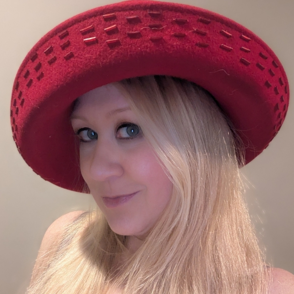 Vintage Red Beaded Hat